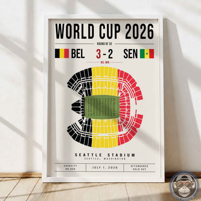 Belgium vs. Senegal World Cup Match Poster