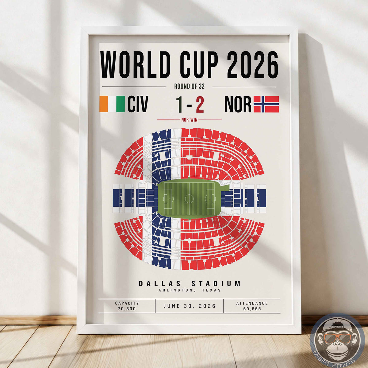 Côte d’Ivoire vs. Norway World Cup Match Poster