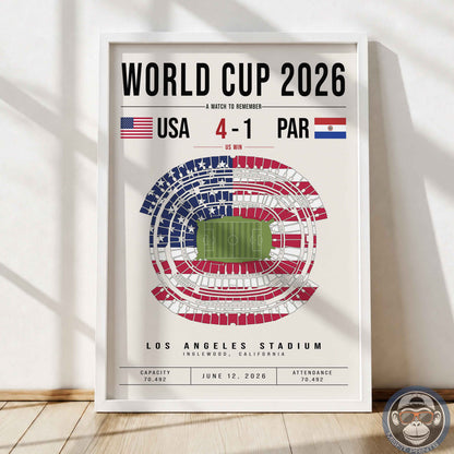 USA vs. Paraguay World Cup Match Poster