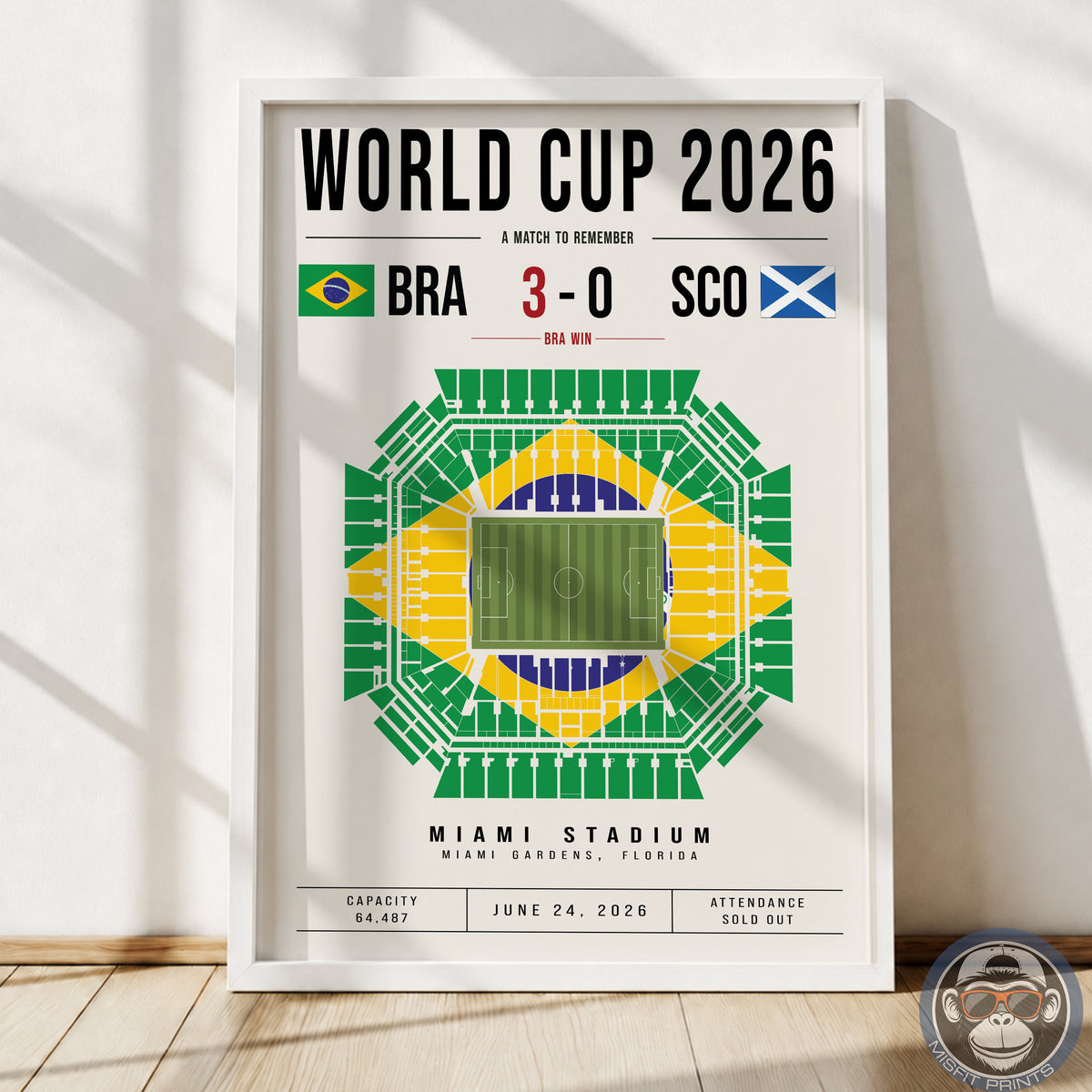 Brazil vs. Scotland World Cup Match Poster