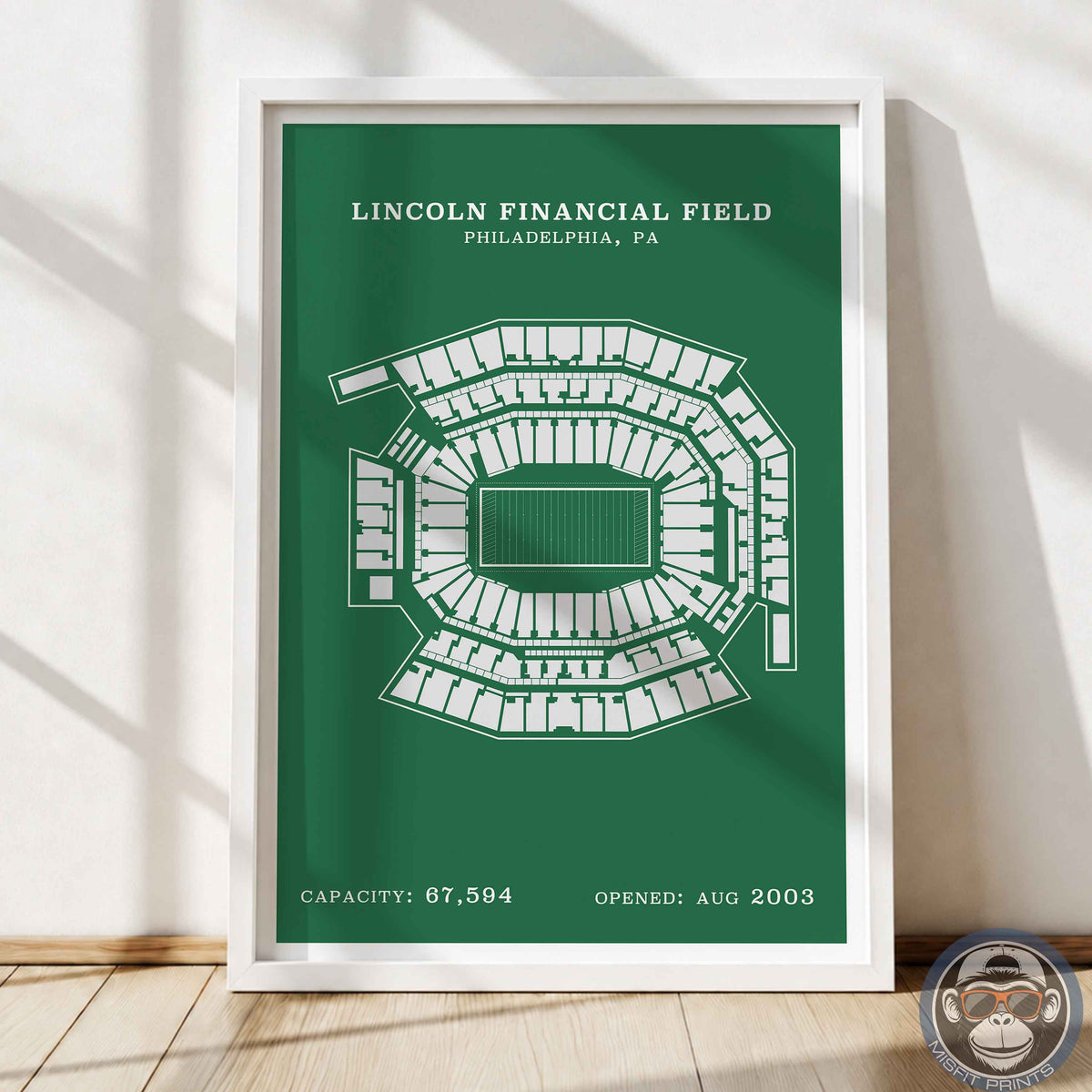 Lincoln Field Stadium - Border Print