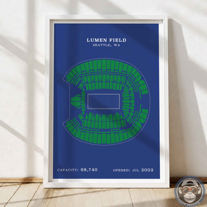 Lumen Field Stadium - Border Print