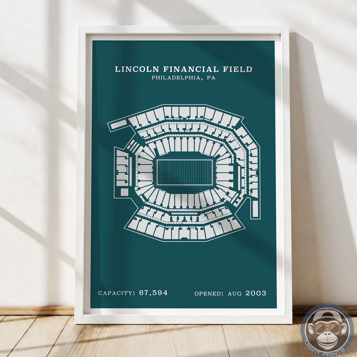 Lincoln Field Stadium - Border Print