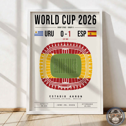 Uruguay vs. Spain World Cup Match Poster