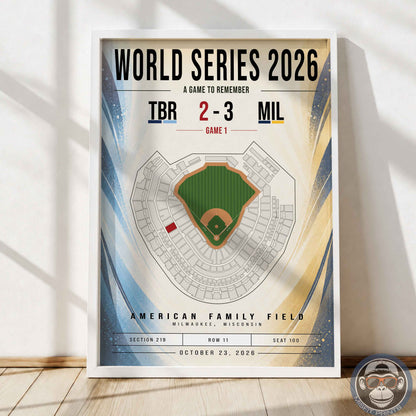 Custom World Series Baseball Seat Map Poster
