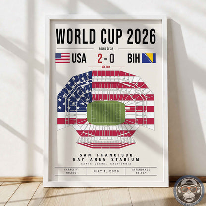 USA vs. Bosnia World Cup Match Poster