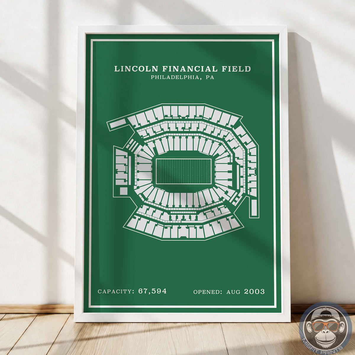 Lincoln Field Stadium - Modern Border Print