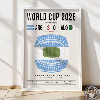 Argentina vs. Algeria World Cup Match Poster