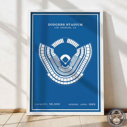 Dodgers Stadium | Modern Border Print