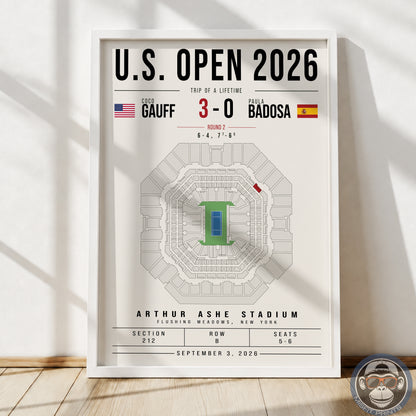 Custom US Open Tennis Stadium Seat Map Poster