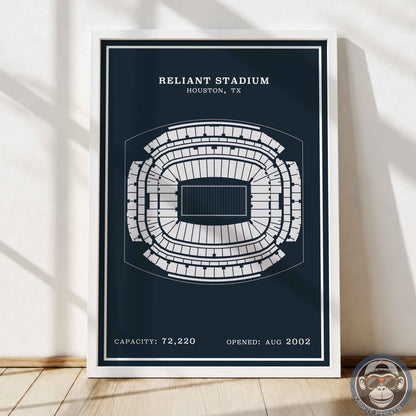 Reliant Stadium - Modern Border Print