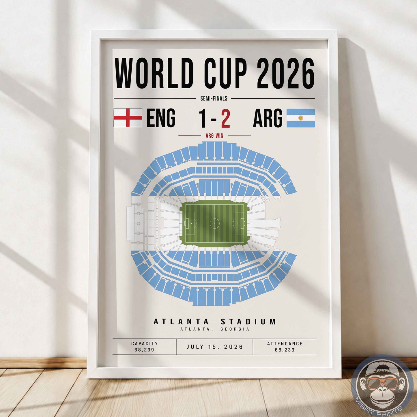 Argentina vs. England World Cup Match Poster