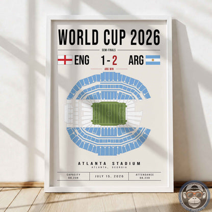Argentina vs. England World Cup Match Poster