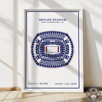 MetLife Stadium - Modern Border Print