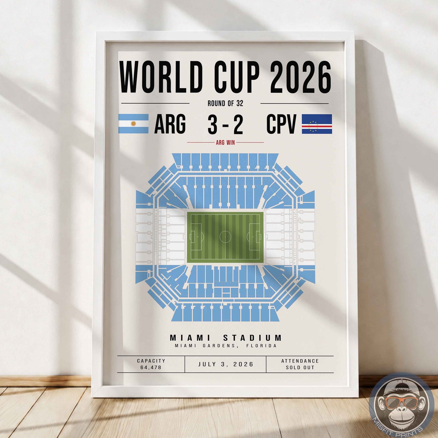 Argentina vs. Cape Verde World Cup Match Poster