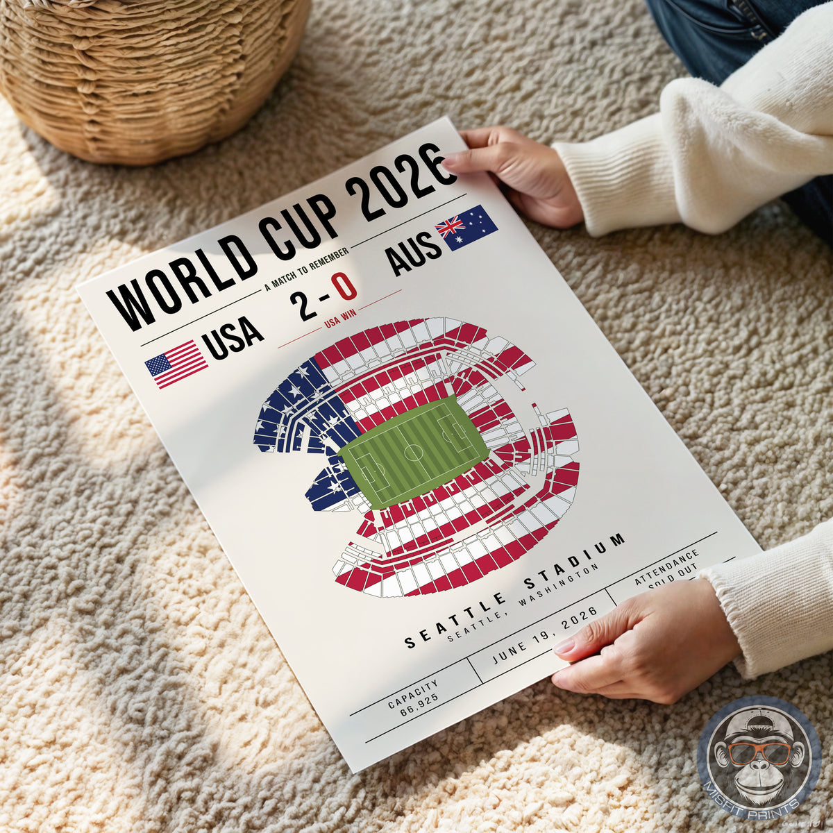 USA vs. Australia World Cup Match Poster
