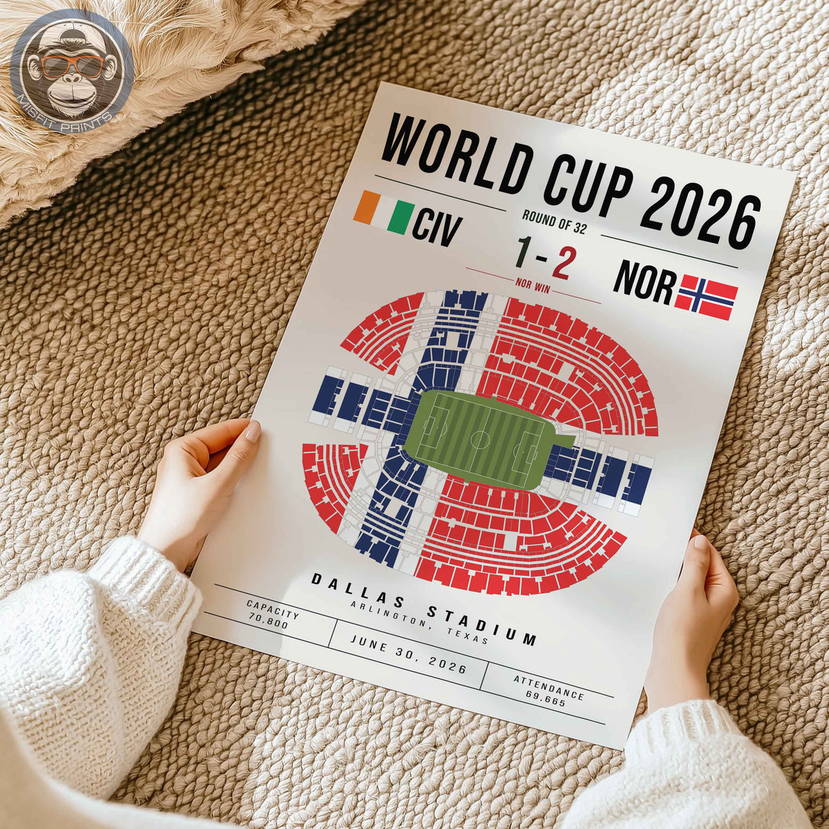 Côte d’Ivoire vs. Norway World Cup Match Poster