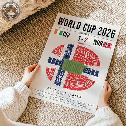 Côte d’Ivoire vs. Norway World Cup Match Poster