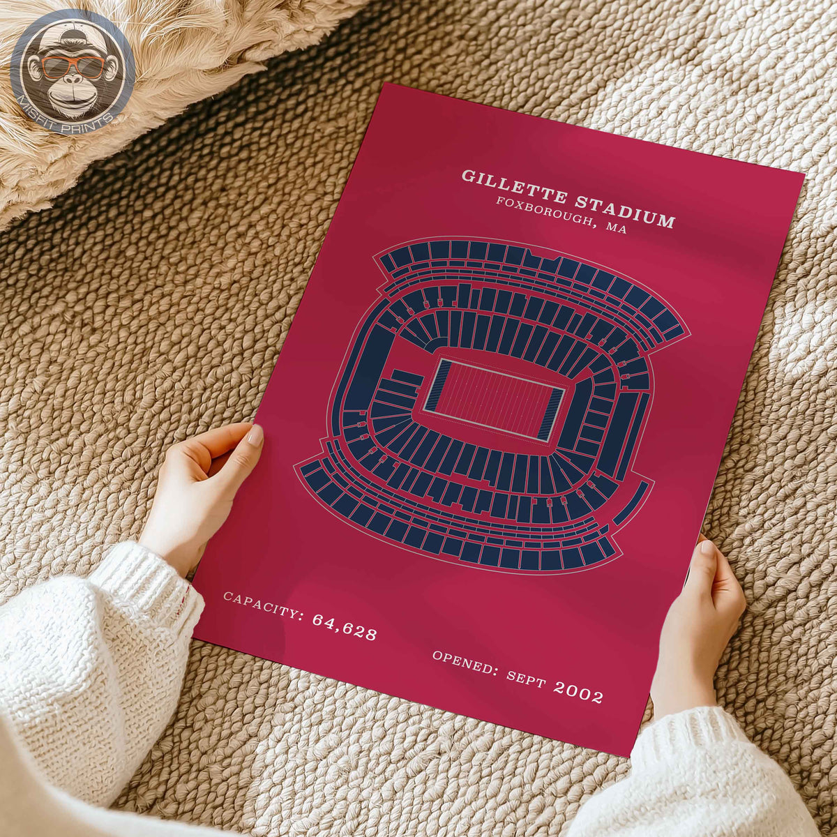 Gillette Stadium - No Border Print