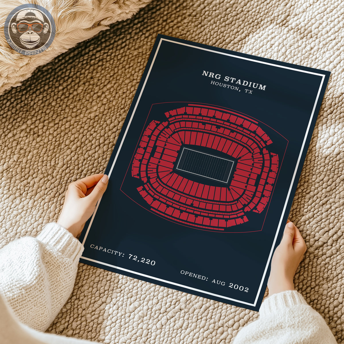 NRG Stadium - Modern Border Print