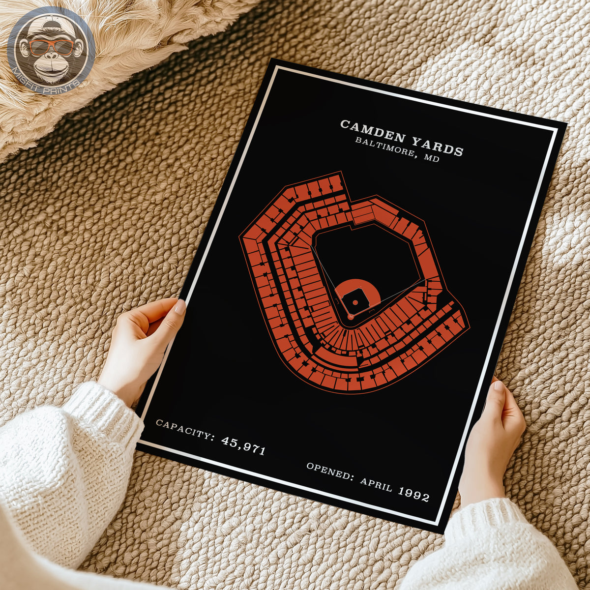 Camden Yards Stadium | Modern Border Print