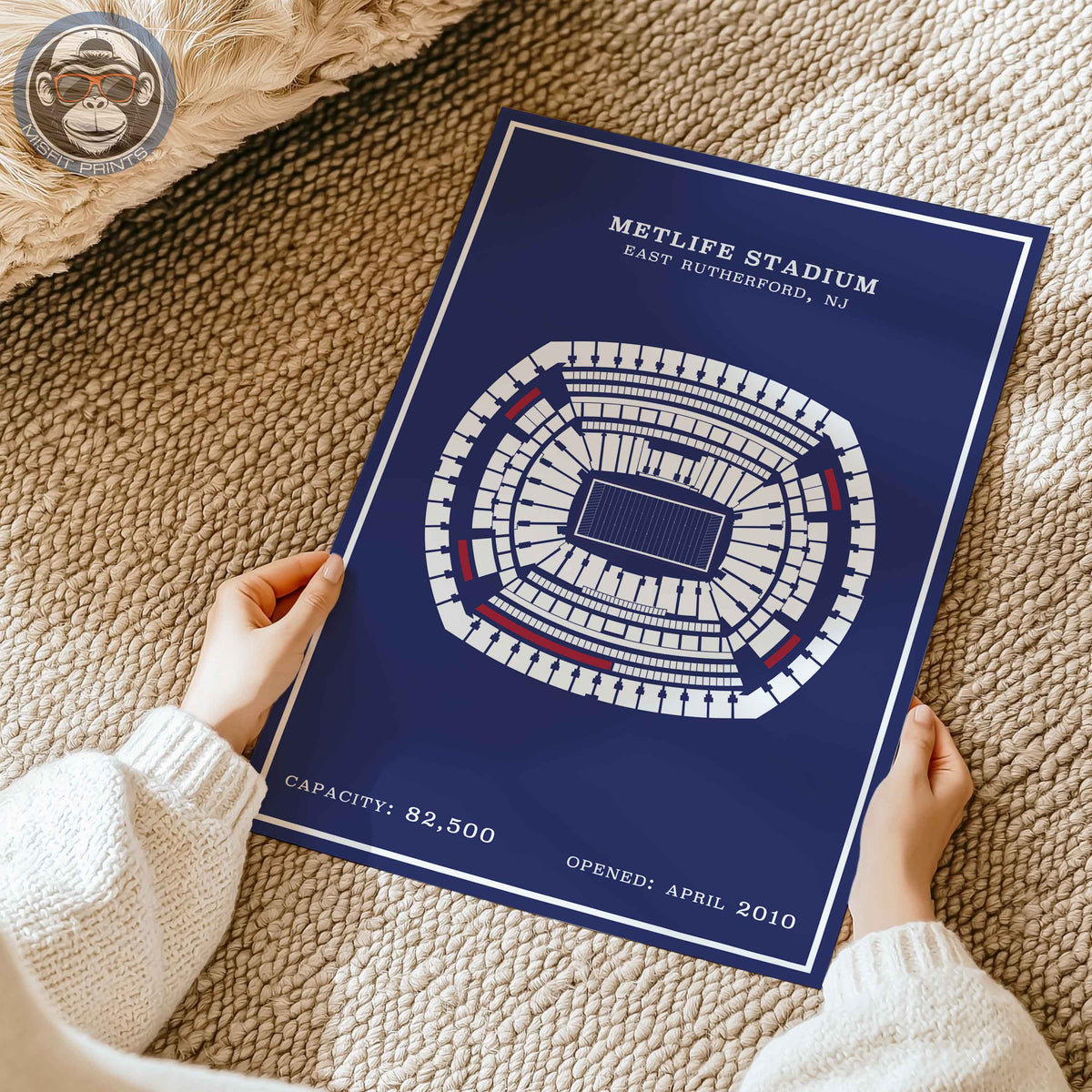 MetLife Stadium - Modern Border Print
