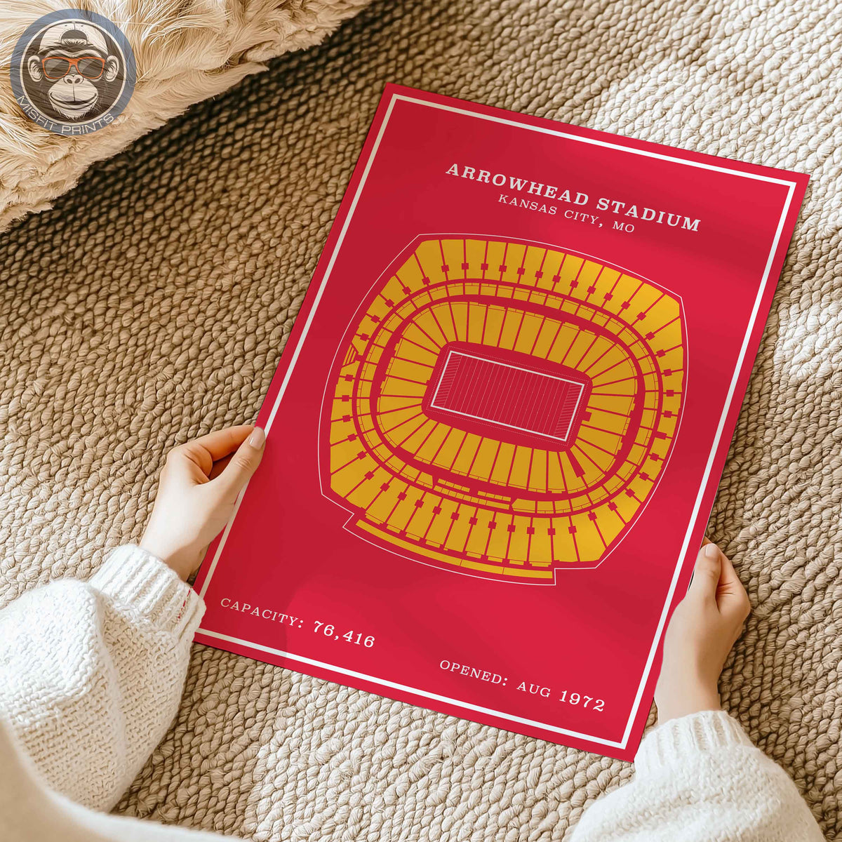 Arrowhead Stadium - Modern Border Print