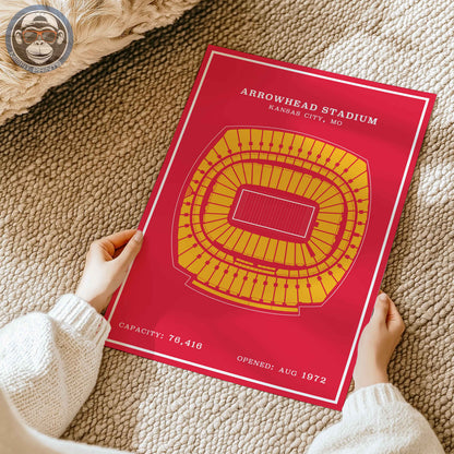 Arrowhead Stadium - Modern Border Print