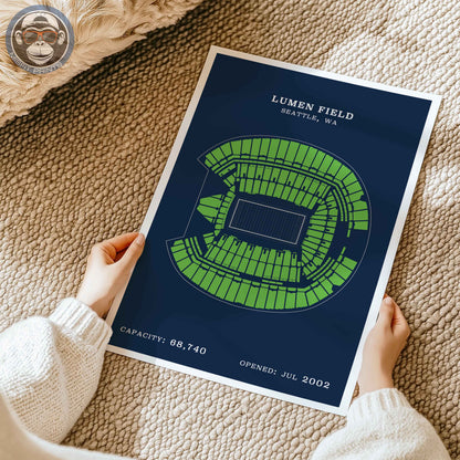 Lumen Field Stadium - Border Print