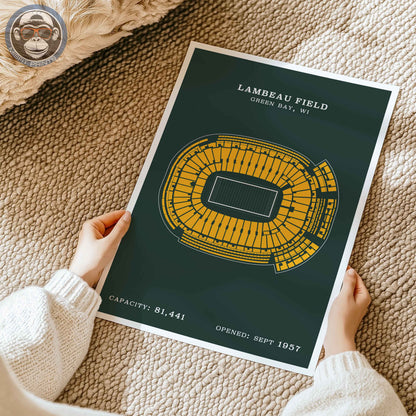Lambeau Field Stadium - Border Print
