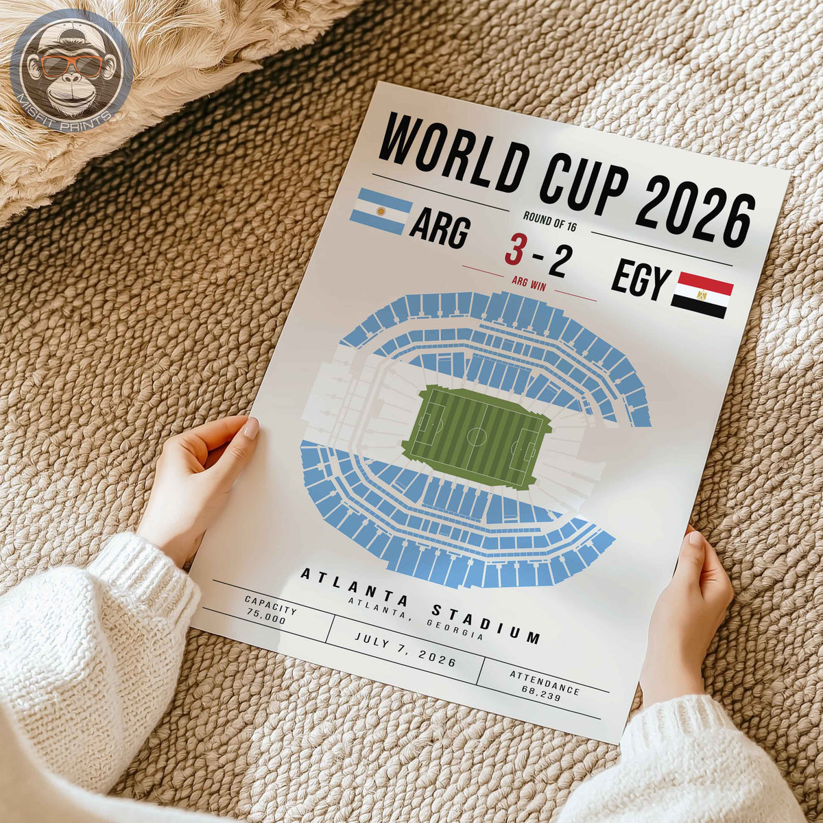 Argentina vs. Egypt World Cup Match Poster