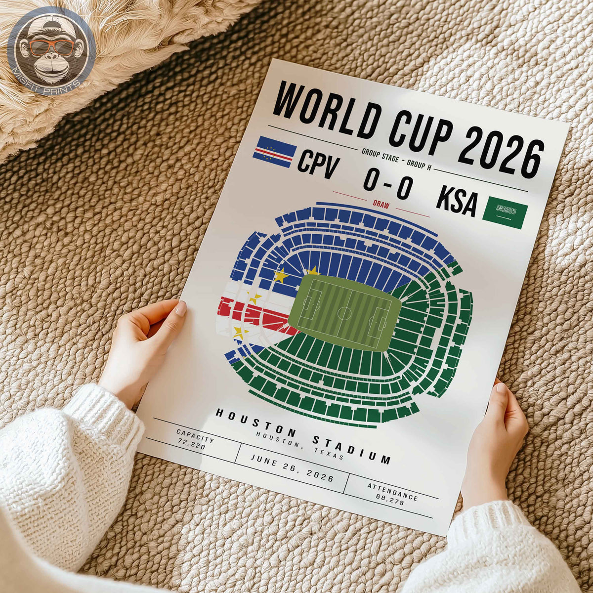 Cape Verde vs. Saudi Arabia World Cup Match Poster