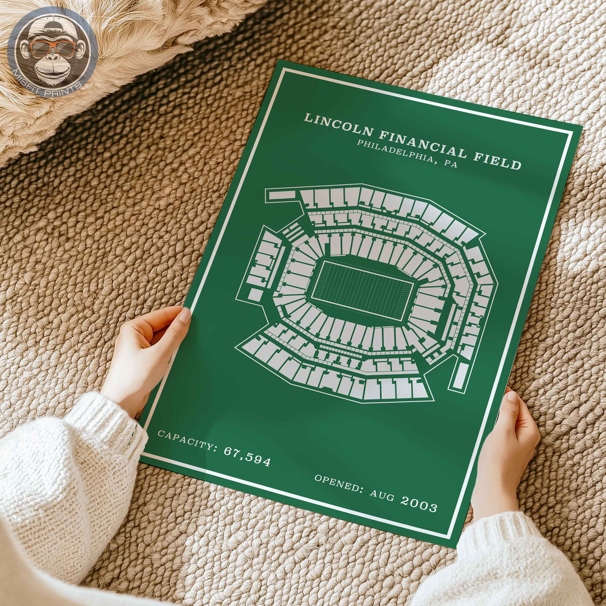 Lincoln Field Stadium - Modern Border Print