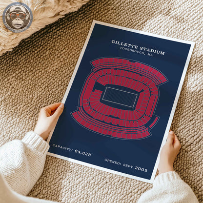 Gillette Stadium - Border Print