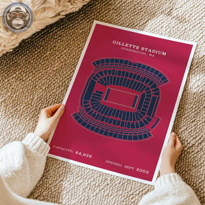 Gillette Stadium - Border Print