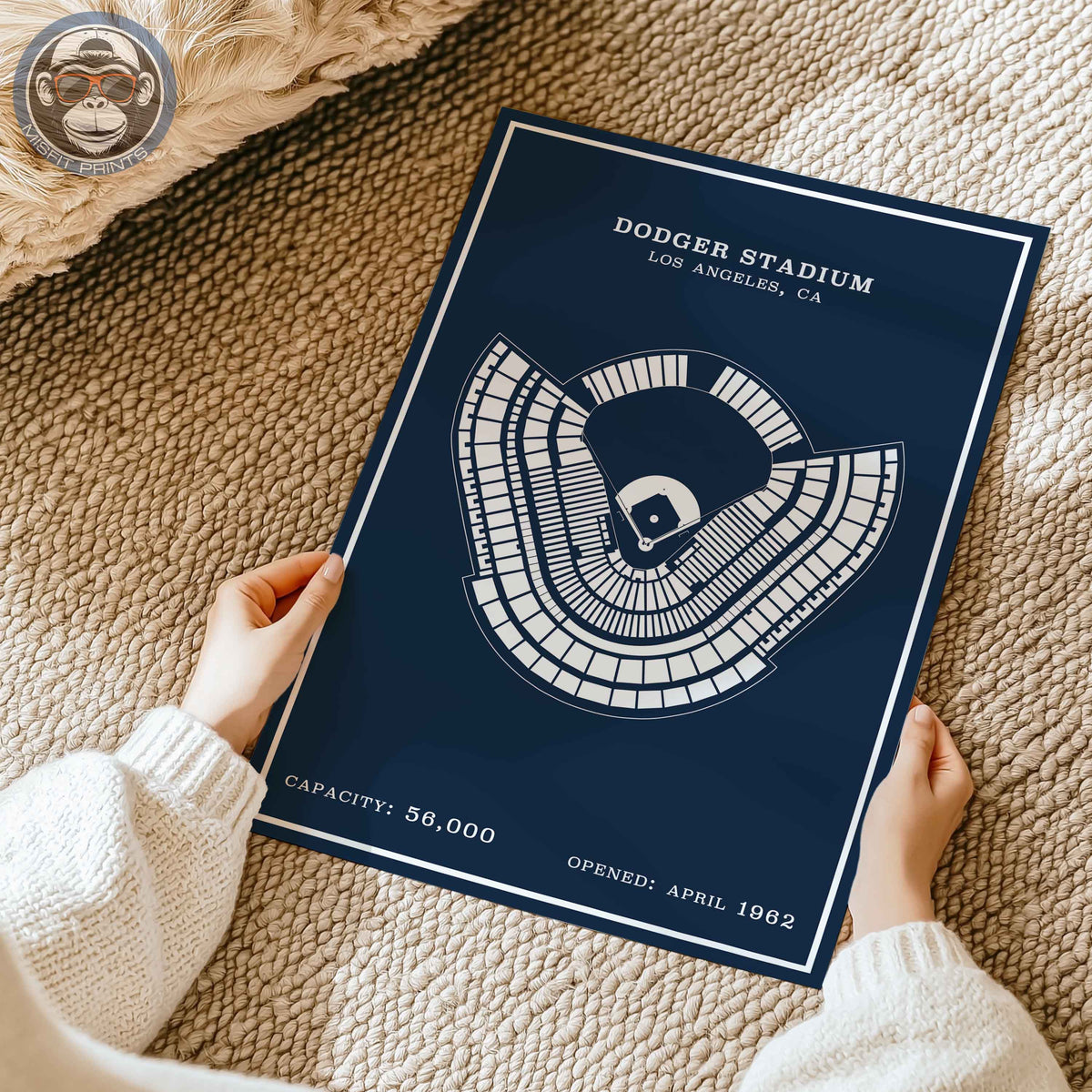 Dodgers Stadium | Modern Border Print