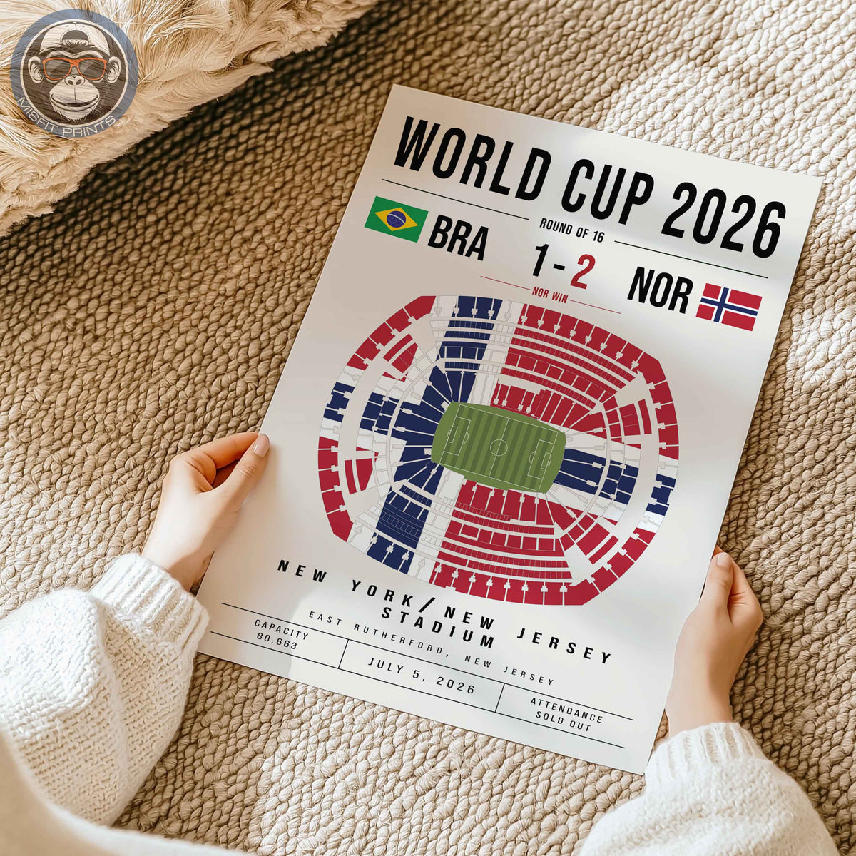 Brazil vs. Norway World Cup Match Poster