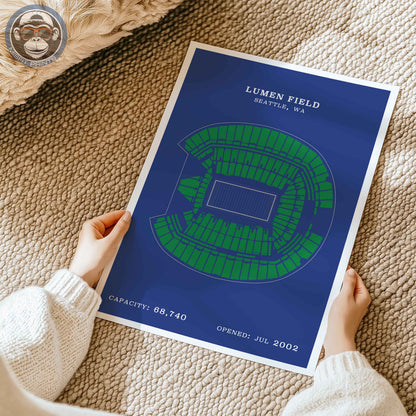Lumen Field Stadium - Border Print