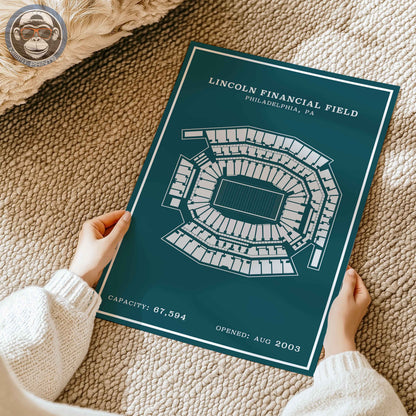 Lincoln Field Stadium - Modern Border Print