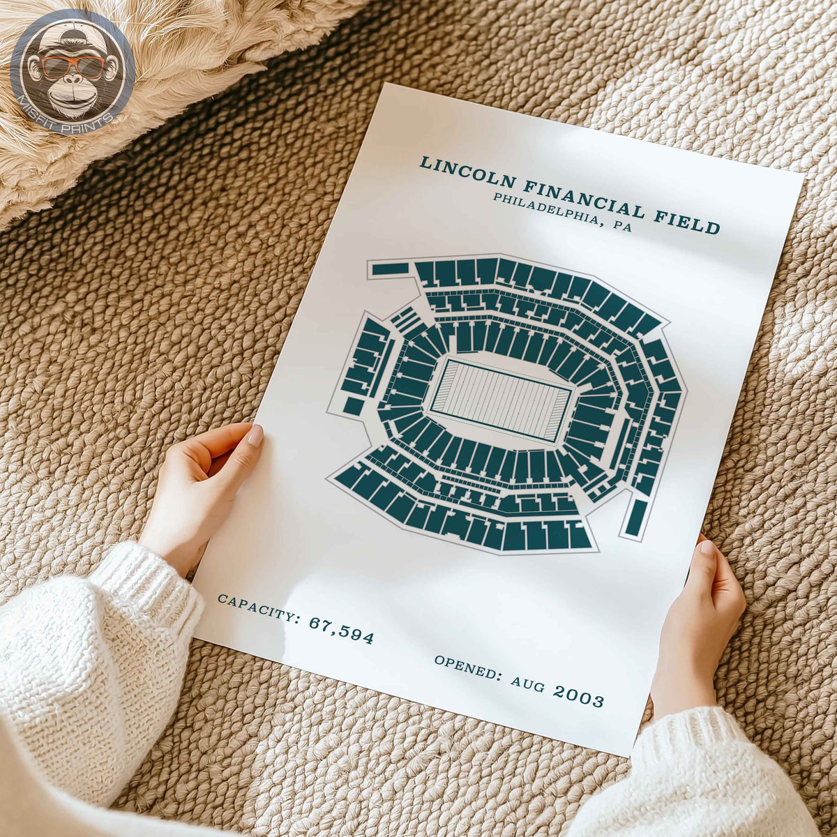 Lincoln Field Stadium - No Border Print