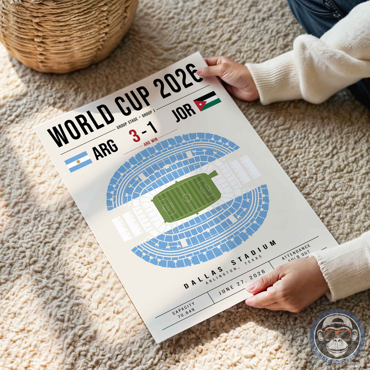 Argentina vs. Jordan World Cup Match Poster