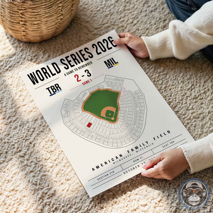 Custom World Series Baseball Seat Map Poster