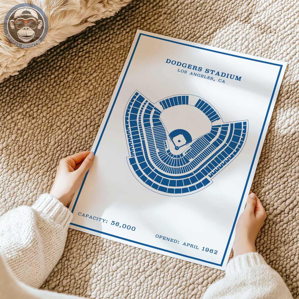Dodgers Stadium | Modern Border Print