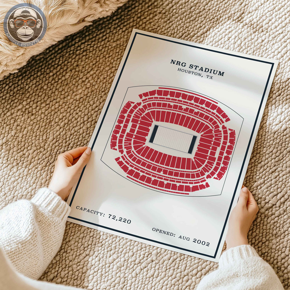 NRG Stadium - Modern Border Print
