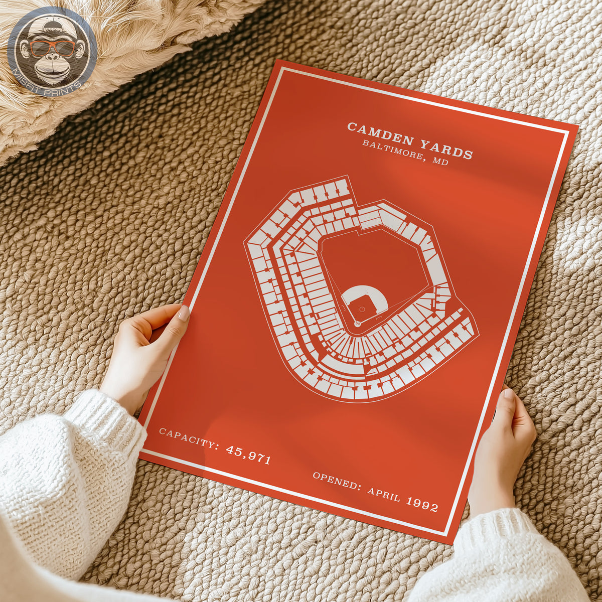 Camden Yards Stadium | Modern Border Print