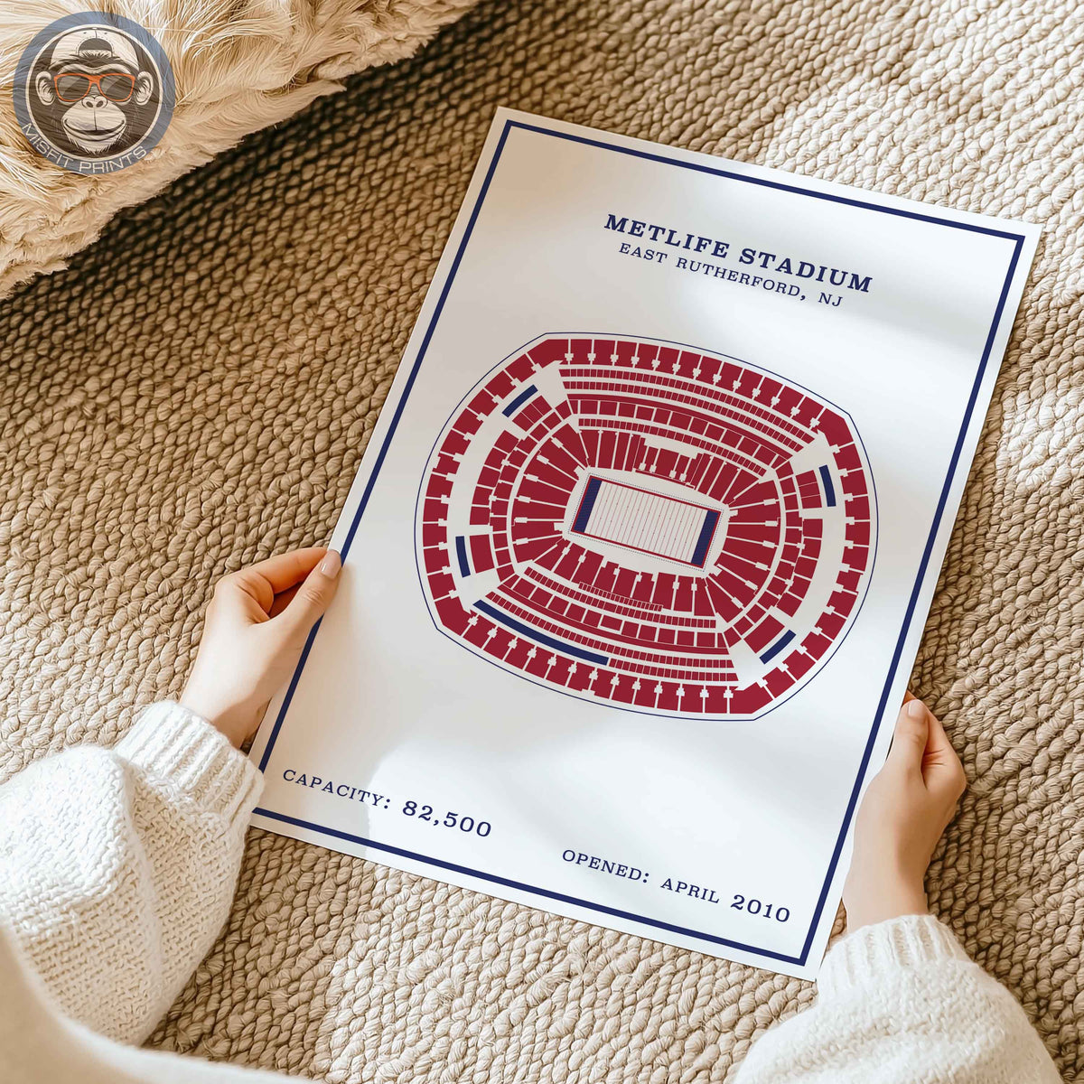 MetLife Stadium - Modern Border Print