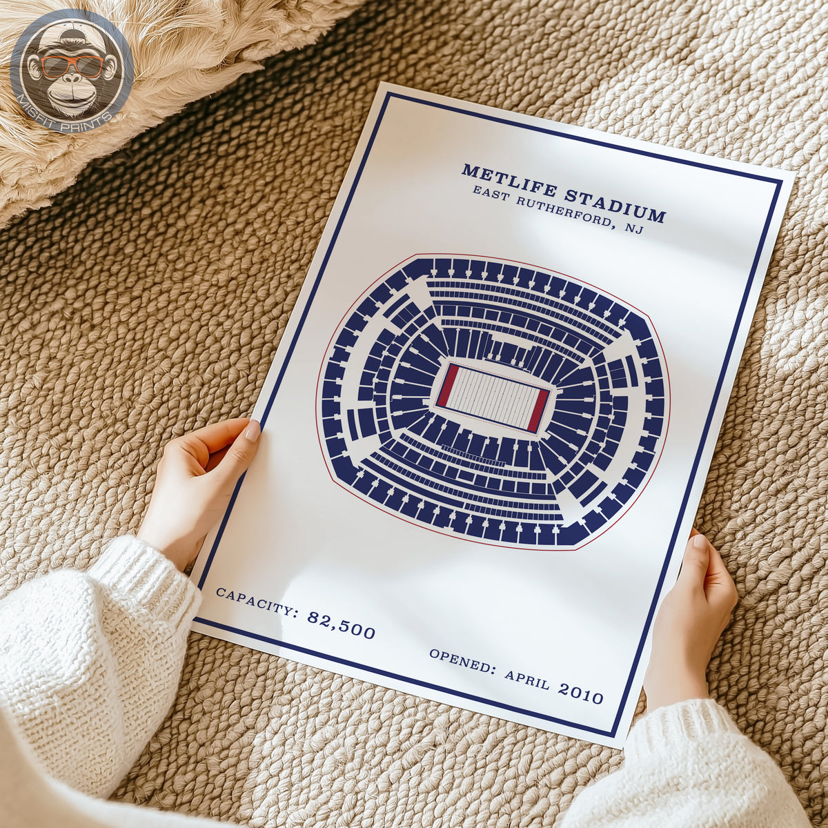 MetLife Stadium - Modern Border Print