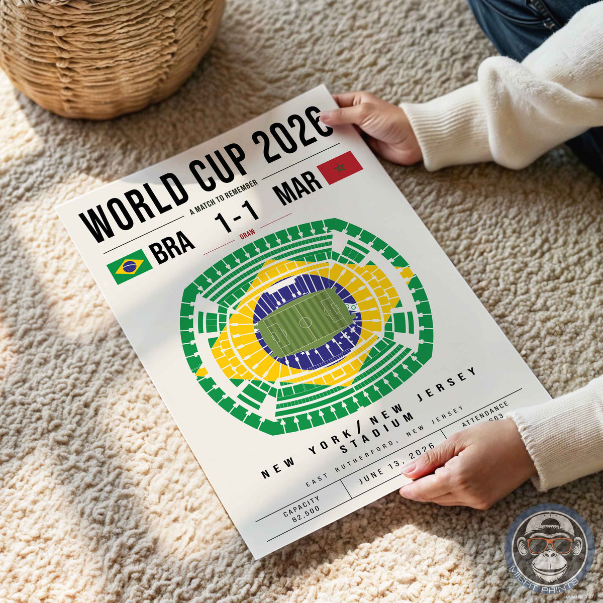 Brazil vs. Morocco World Cup Match Poster