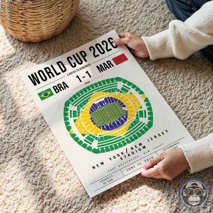 Brazil vs. Morocco World Cup Match Poster