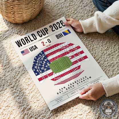 USA vs. Bosnia World Cup Match Poster
